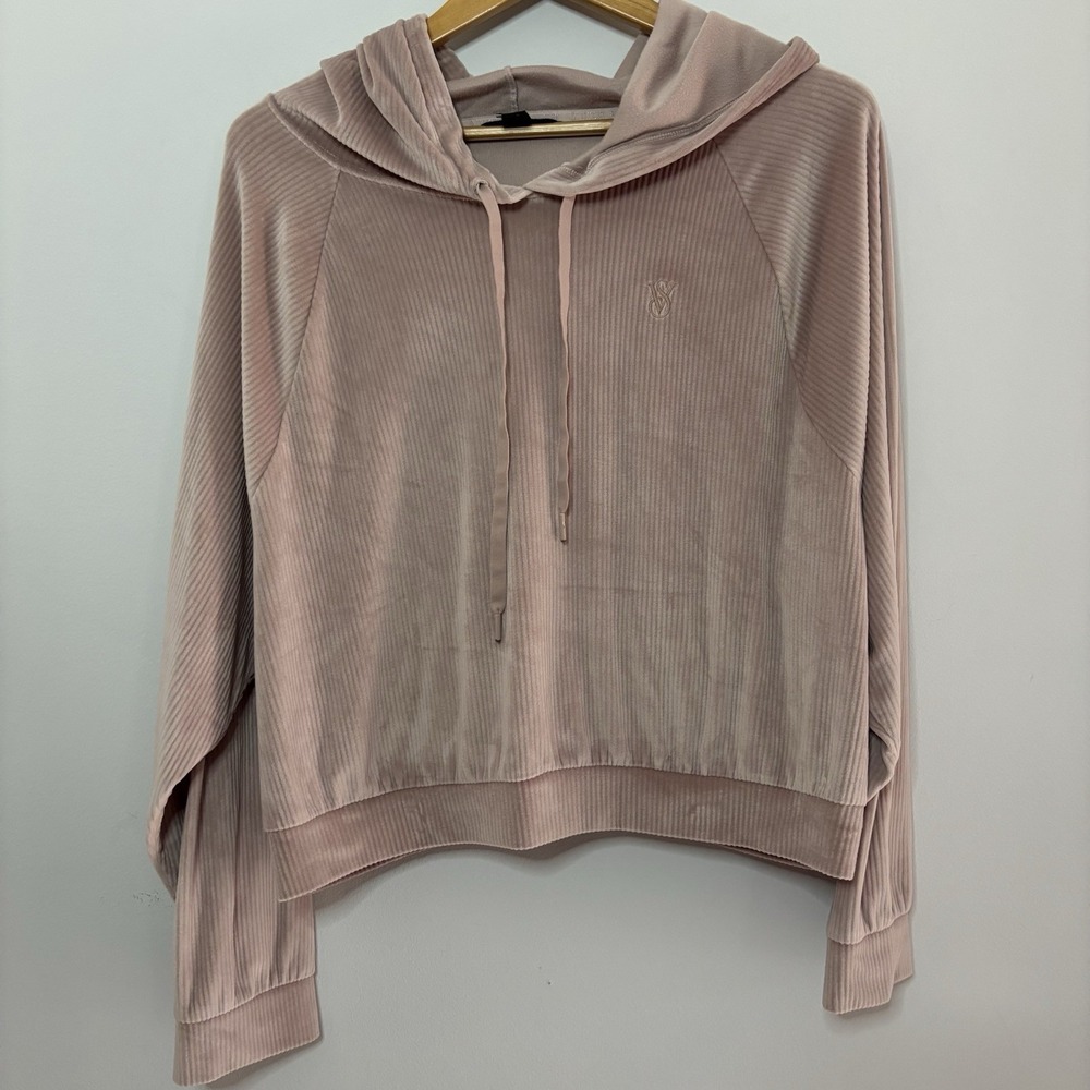Victorias Secret On Point Tracksuit Hoodie only XL Velour Ribbed Cozycore lounge